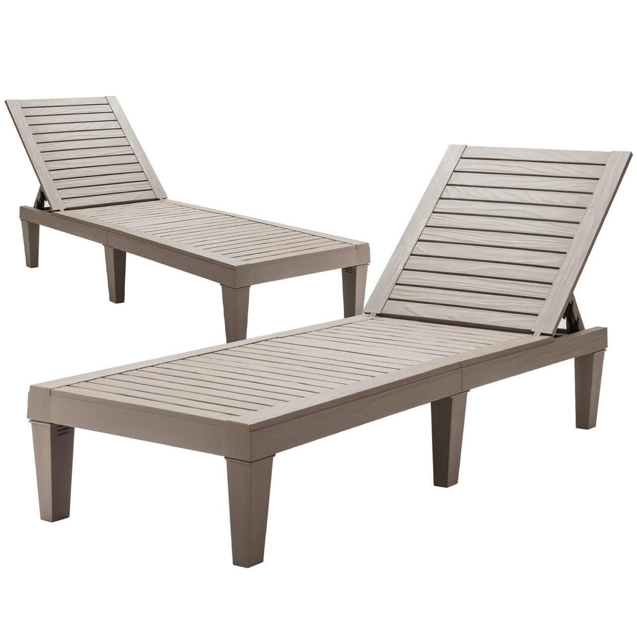 Costway Patio Lounge Chair Chaise Recliner Weather Resistant Adjustable Brown\Black